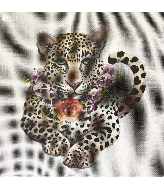 Leopard w Floral Collar