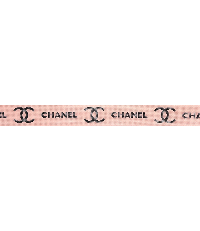 Chanel Belt - Black on Blush Pink