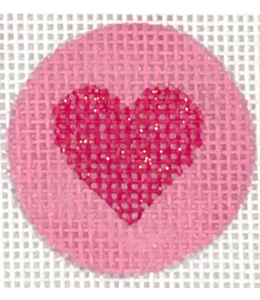 Sparkling Raspberry Heart on Pink 1.25"