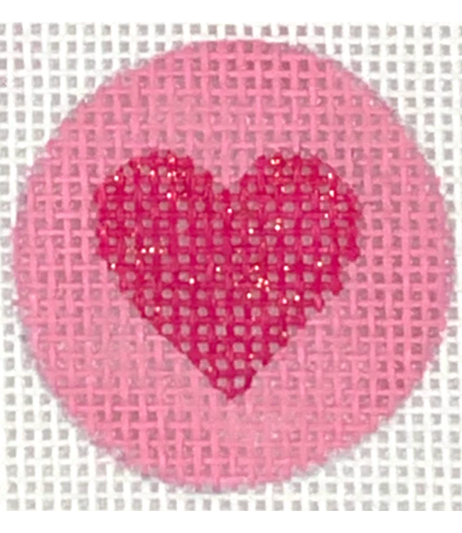 Sparkling Raspberry Heart on Pink 1.25"