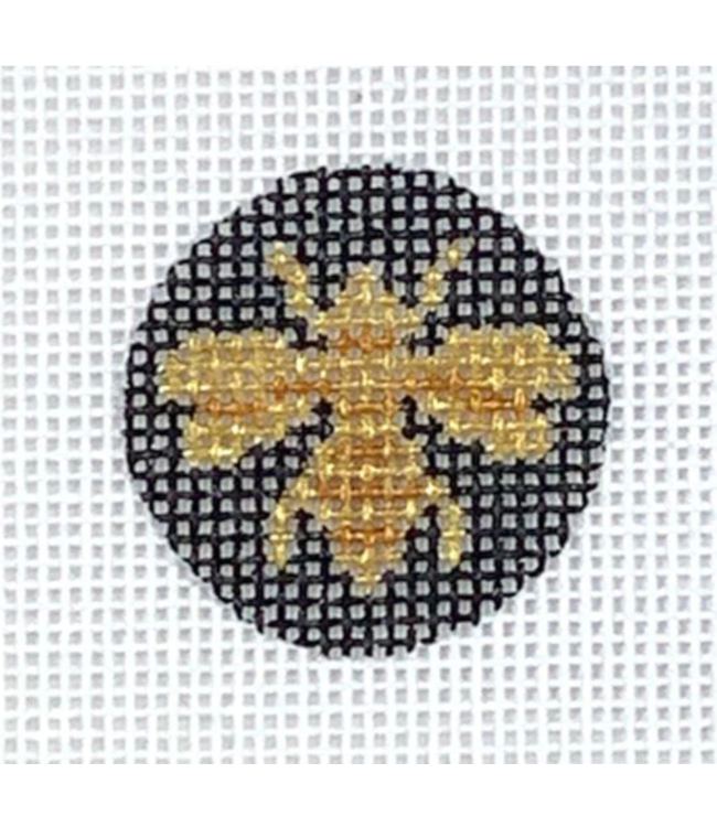 Gold Bee on Black 1.25"