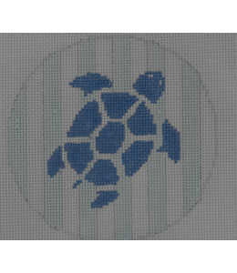 Sea Turtle on Green Stripes