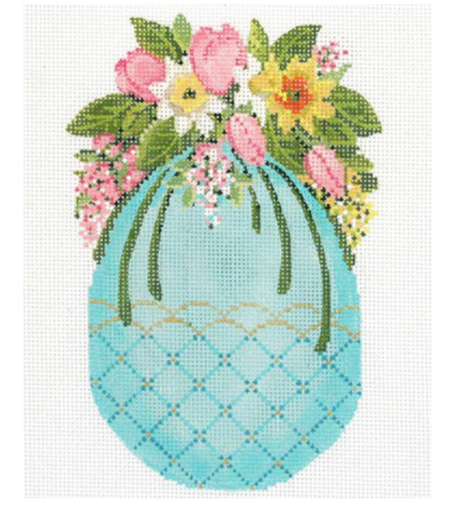 Turquoise Egg w/ Tulip Cascade
