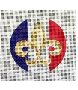 Fleur de lis Flag Ornament