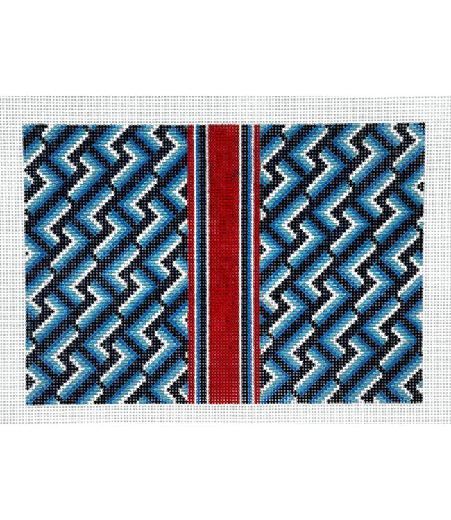 L Letter Clutch Needlepoint Canvas - Blue