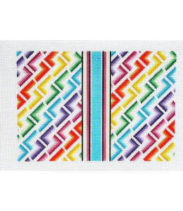 L Letter Clutch Needlepoint Canvas - Rainbow