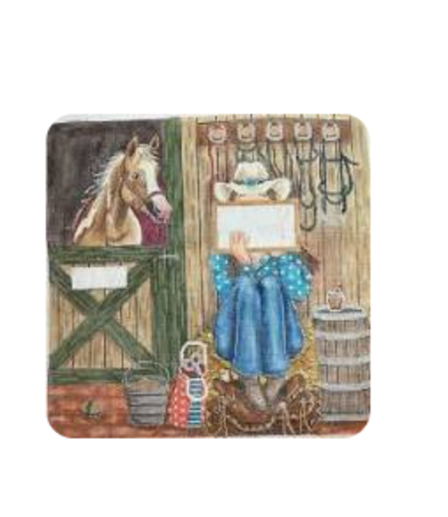 Stitching Girl with Horse