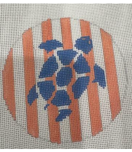 Sea Turtle on Coral Stripes