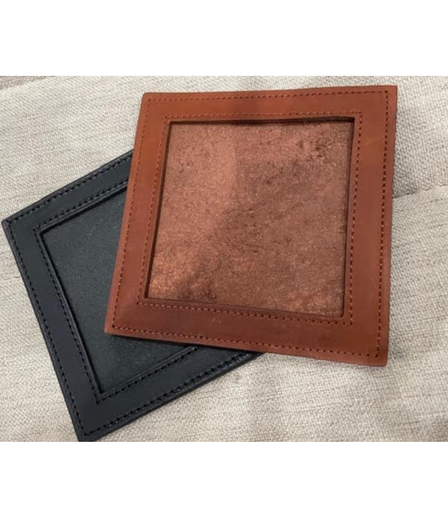 5" Square Leather Coasters
