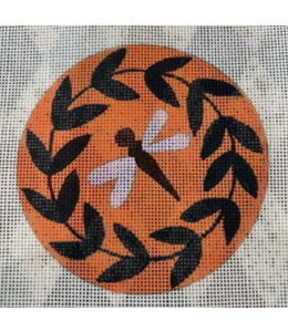4" Dragon Fly Round  Backing Fabric Included