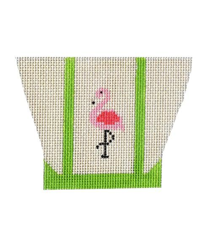 Mini Tote- Flamingo 02 (Plain with Bright Green Trim)
