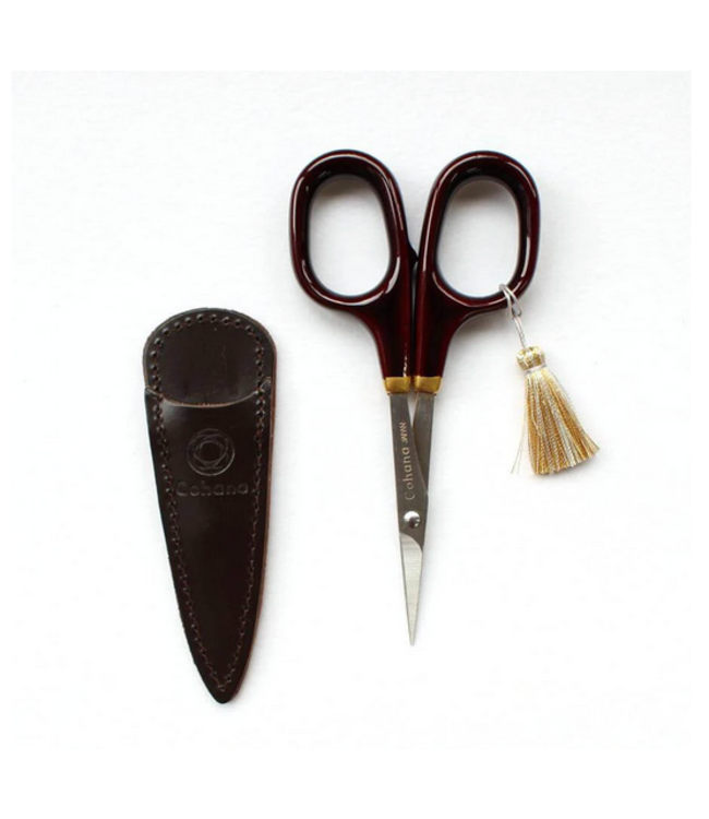 Scissors Small with Laquered Handle Burgandy