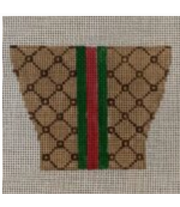 Mini Tote - Designer Inspired Green & Red Stripe