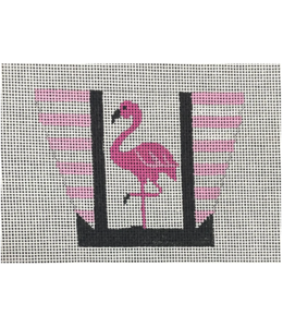 Mini Tote- Flamingo 25 ( Pink & Black w Stripes)