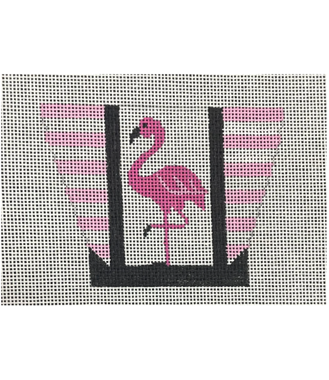 Mini Tote- Flamingo 25 ( Pink & Black w Stripes)