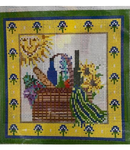 Provence Picnic Basket w/Stitch Guide and Embellishment Kit