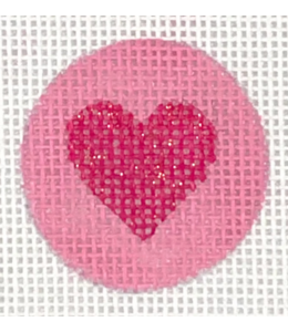 Heart - Sparkly Raspberry on Pink Key Ring Insert 1.25"