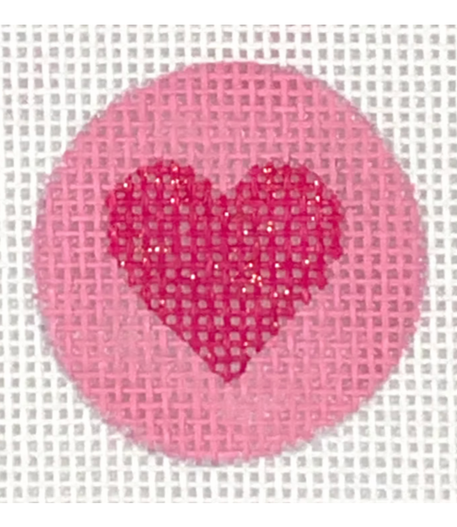 Heart - Sparkly Raspberry on Pink Key Ring Insert 1.25"