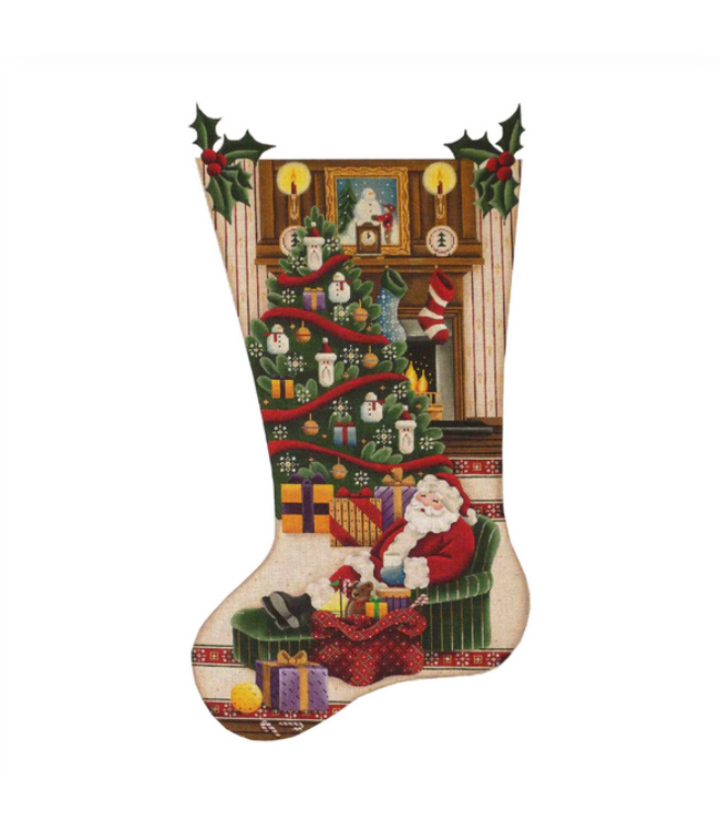 Santa's Rest Stop Stocking/ Last Stop toe left