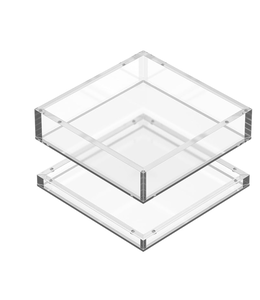 8 x 8 Clear Acrylic Tray with 1/2" Mag Double-Layer Insert