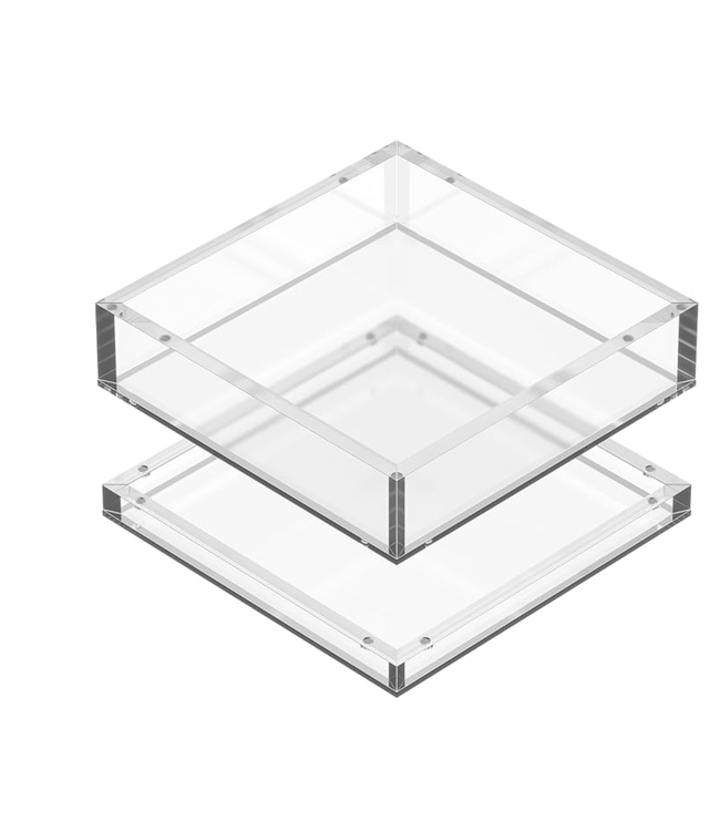 8 x 8 Clear Acrylic Tray with 1/2" Mag Double-Layer Insert