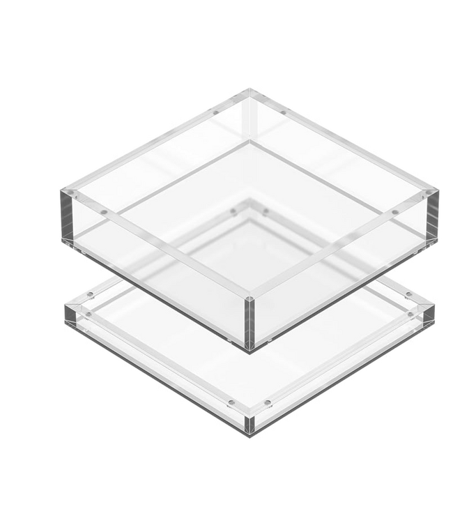 8 x 8 Clear Acrylic Tray with 1/2" Mag Double-Layer Insert