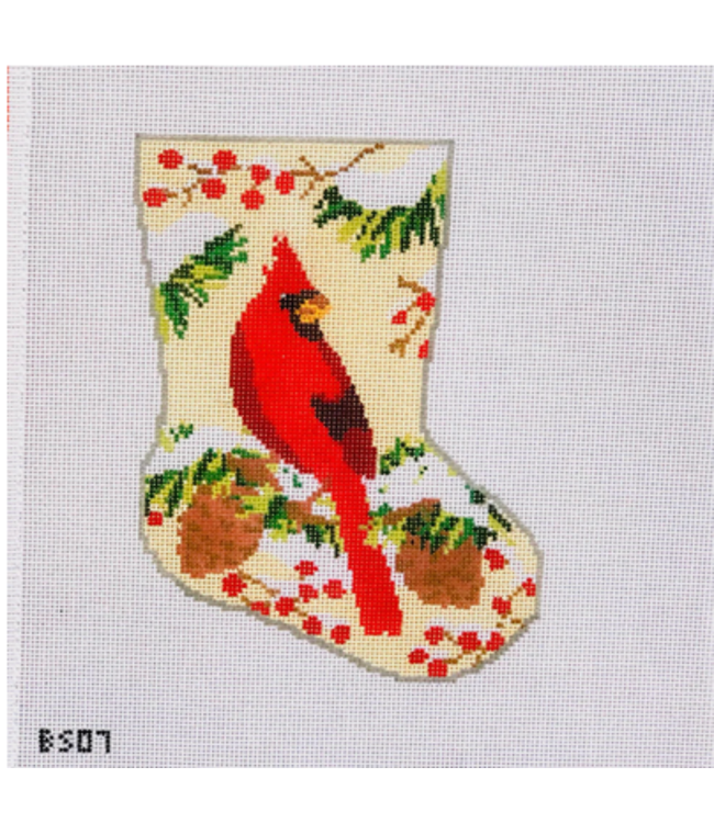 Christmas Cardinal Ornament Sized Stocking