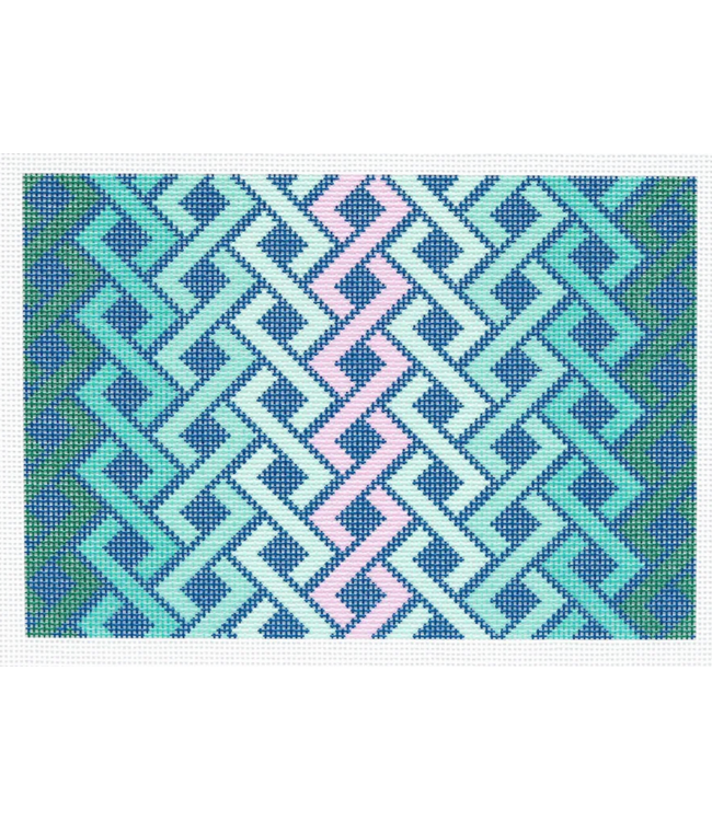 Hicks Braid Clutch - Green and Blue