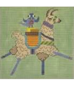 Llama with Blue Bird