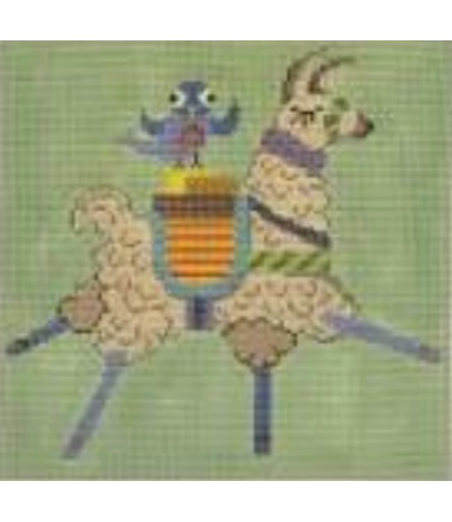 Llama with Blue Bird