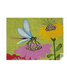 Mutiple Flowers With Dragonfly