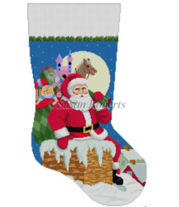 Santa, Down The Chimney, Girl, Stocking