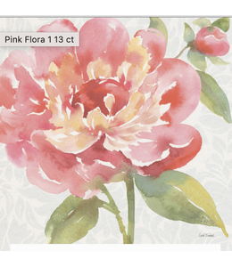 Pink Flora 1 on 13 Count