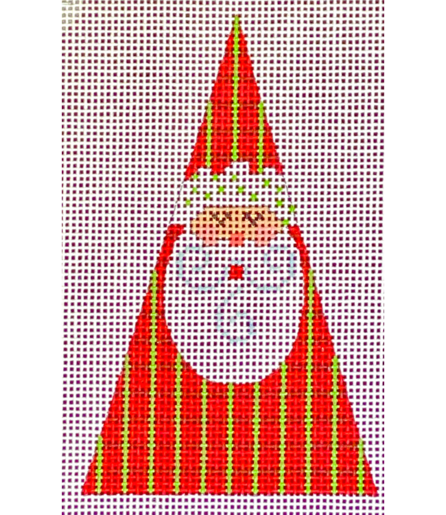 Red and Green Stripes Santa- Triangle