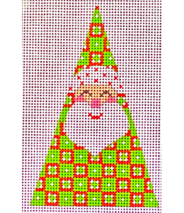 Green with Red Squares Santa- Triangle