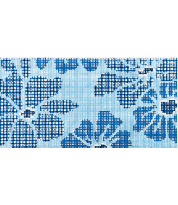 Gingham Blooms - Blue 3 x 6