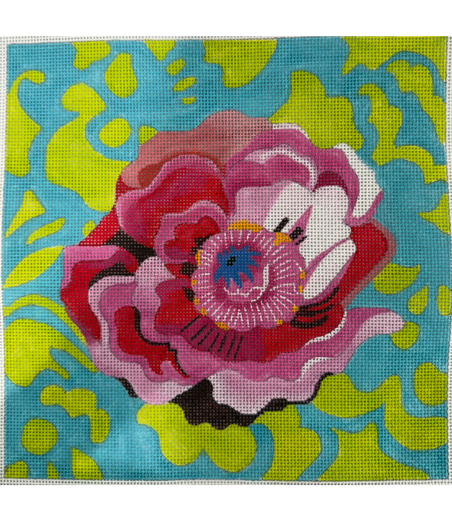 Pink Peony w/Green Swirls