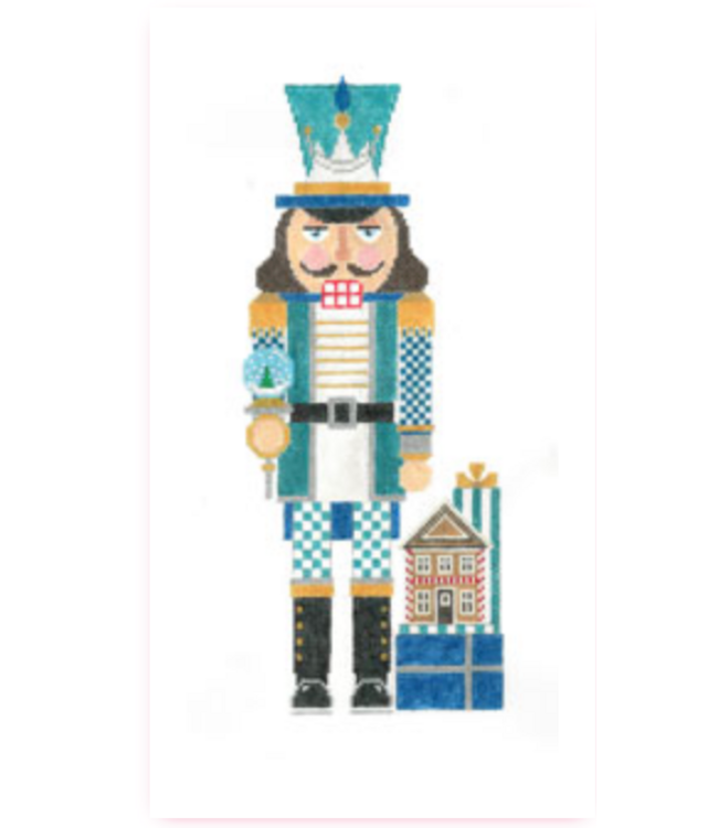 Nutcracker- Teal Gingerbread Snowglobe