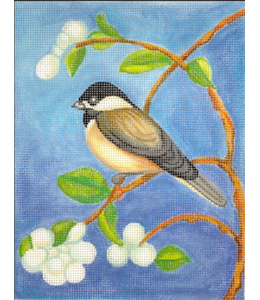 Chickadee in Spring Blossoms