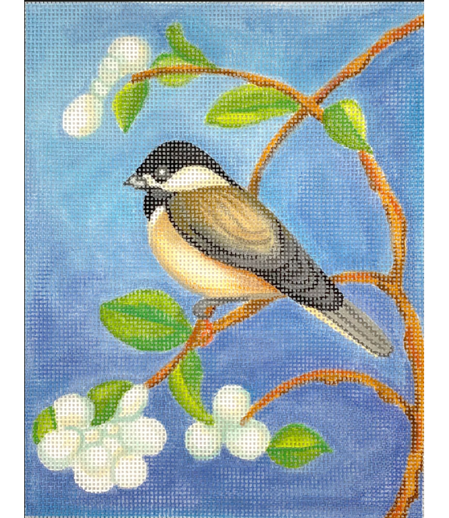 Chickadee in Spring Blossoms