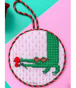 Valentine's Gator Needlepoint Canvas