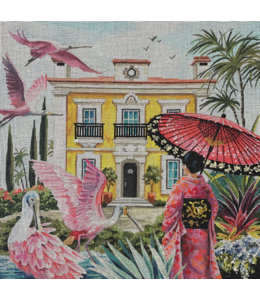 Yellow House with Japanese Lady