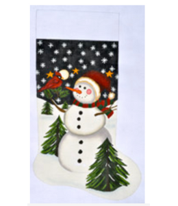 Snowman and Cardinal Stocking