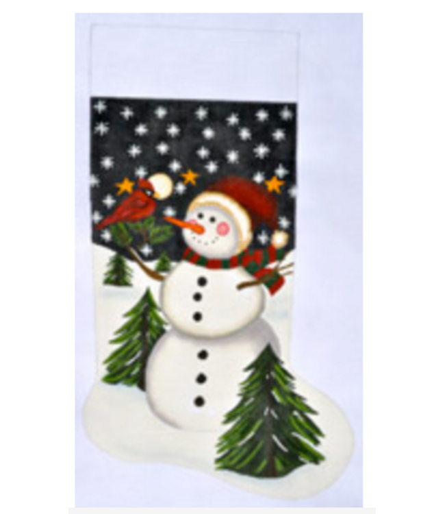 Snowman and Cardinal Stocking