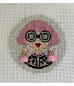 Pink Round Chanel with Bead Kit and Stitch Guide