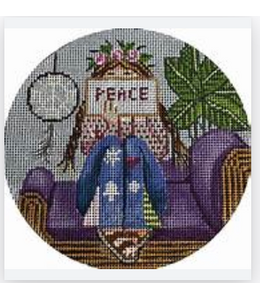 Hippie Stitching Girl Ornament