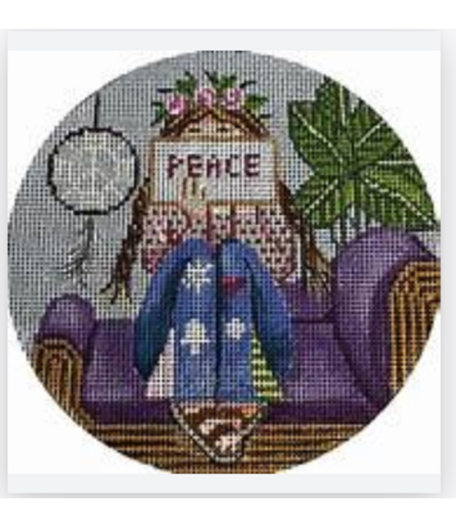 Hippie Stitching Girl Ornament