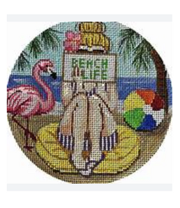 Beach Stitching Girl Ornament