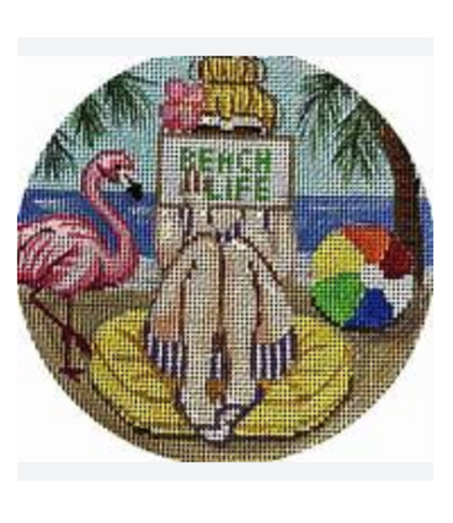 Beach Stitching Girl Ornament