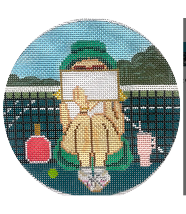 Pickle Ball Stitching Girl Ornament